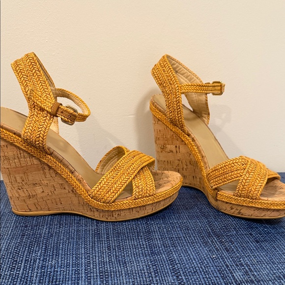 Stuart Weitzman Yellow Braided Sandals - Picture 3 of 3